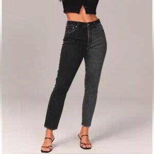 Abercrombie & Fitch The Skinny High Rise Curve Love Two Tone Black 27 4 NWT New